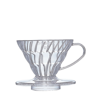Hario V60 Kaffeefilterhalter aus Kunststoff in Transparent, Grösse 01 (1-2 Tassen).