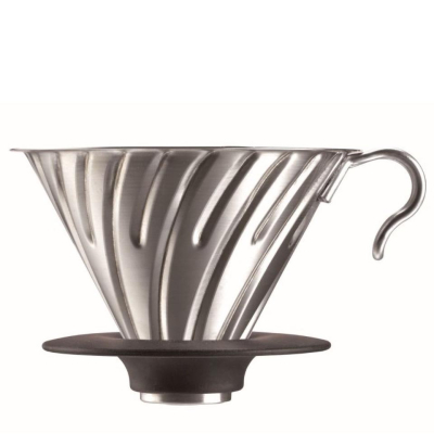 Hario V60 Kaffeefilterhalter aus Edelstahl, Grösse 02 (1-4 Tassen).