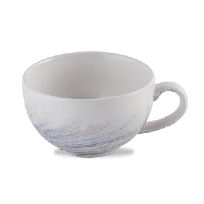 Tasse à café Churchill Elements Coast 227ml, sublimée par un subtil motif à rayures bleues, alliant fonctionnalité et une touche de brise marine.