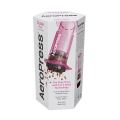 AeroPress Coffee Maker Clear Pink emballage original avec illustration du produit