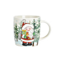 Mug 'Joyeux Saint-Nicolas' en porcelaine avec motif festif, 340ml, idéal pour chocolat chaud et vin chaud.


