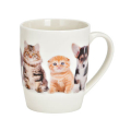 Tasse avec images de chien et chat, 360ml – parfaite pour les amoureux des animaux et comme cadeau.


