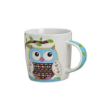 Tasse Eule - aus Porzellan - 9cm - 350ml - blau