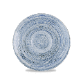 Soucoupe en céramique de la série Churchill Elements Coast, présentée avec un apaisant motif spirale bleu évoquant la côte.