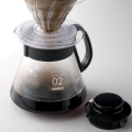 Hario V60 Range Server with V60 dripper during coffee brewing