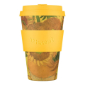 400ml Ecoffee Cup VGM Sunflowers, inspiré de de Van Goghs tournesols, combiné Kunst avec durable, chez beanarella