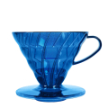 Porte-filtre à café Hario V60 en édition Candy Bleu Océan, en plastique, pour 1-4 tasses de café, avec un design en spirale et une couleur éclatante.





