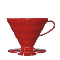 Porte-filtre à café Hario V60 en plastique en rouge, taille 02 (1-4 tasses).