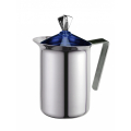 Mousseur à lait - avec mécanisme de pompage manuel - chauffage directement dans le mousseur à lait - pour chaque cuisinière - bleu
