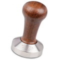 Kit Barista Motta Roma – tamper espresso 58 mm avec poignée en bois brun et gravure Motta sur la base en acier inoxydable