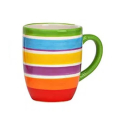 Mug en céramique coloré avec des rayures vives, 250ml, idéal pour le café ou le thé, Design 4