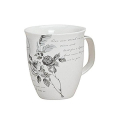 Tasse en céramique blanche avec un décor élégant de roses, 400ml – idéale pour les amateurs de design et de grandes portions de boissons.


