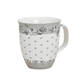 Grande tasse blanche en céramique avec délicat décor de roses et motifs de cœurs, 400ml – idéale pour les amateurs de café et de thé qui valorisent le design.






