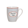 Tasse en porcelaine avec l'inscription "Meilleur Grand-père" et des points gris, 300ml, idéale pour le café ou le thé et comme cadeau affectueux.


