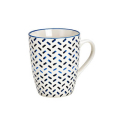 Mug en porcelaine artistique avec accents bleus, 320ml – parfait pour les amateurs de café et de design.

