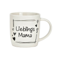 Tasse en porcelaine blanche avec l'inscription "Maman Préférée" et des motifs de cœurs, 340ml, parfaite comme cadeau.


