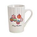 Tasse de Noël Merry Christmas pour café et thé avec boules de Noël, capacité de 350 ml.


