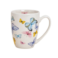 Tasse Papillon avec couvercle et tamis en métal, en porcelaine, design 2, 370ml