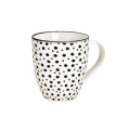 Mug massif pour café en porcelaine avec un motif à points noir et blanc, 540ml – idéal pour ceux qui apprécient leur café en grande quantité.

