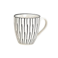 Grande tasse en porcelaine à motif de rayures noir et blanc, 540ml – parfaite pour les grandes soifs ou les longues heures de travail.

