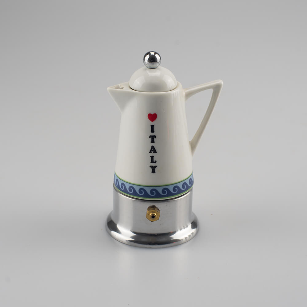 Espressokocher - Original Espressomaschine aus Porzellan und Aluminium - für 1 Tasse - Mini 1 Cup