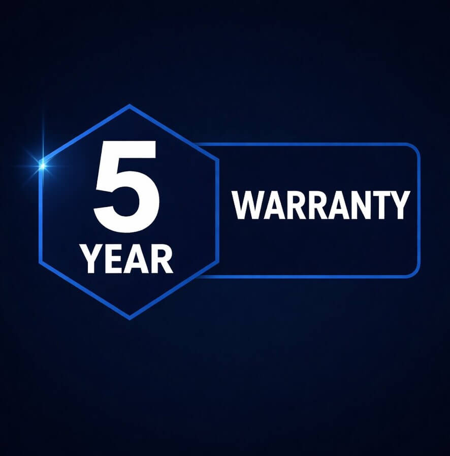 5-year warranty badge