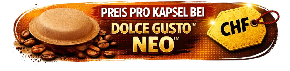 Preis pro Kapsel bei Dolce Gusto NEO – NEO Papier-Pod mit Kaffeebohnen
