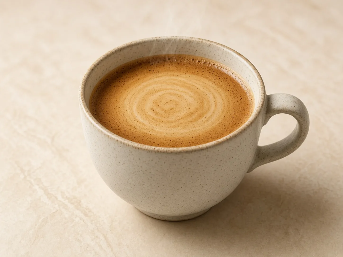 Illustrazione: grande tazza di caffè nero con una crema sottile