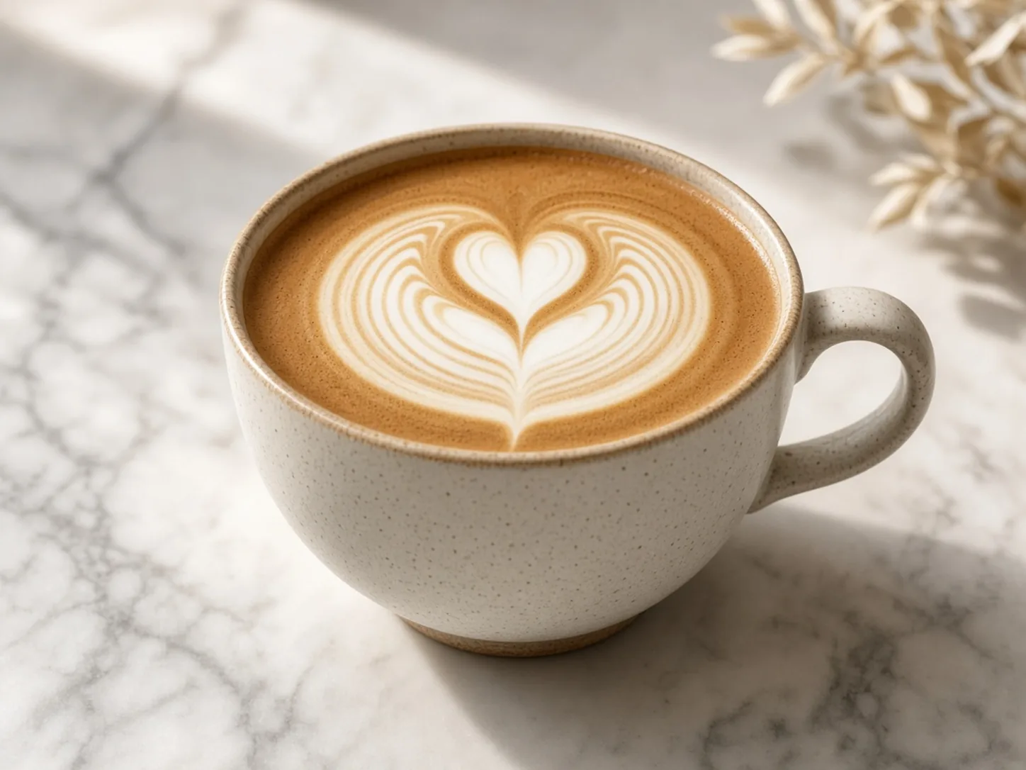 Illustrazione: cappuccino con schiuma di latte fine e latte art