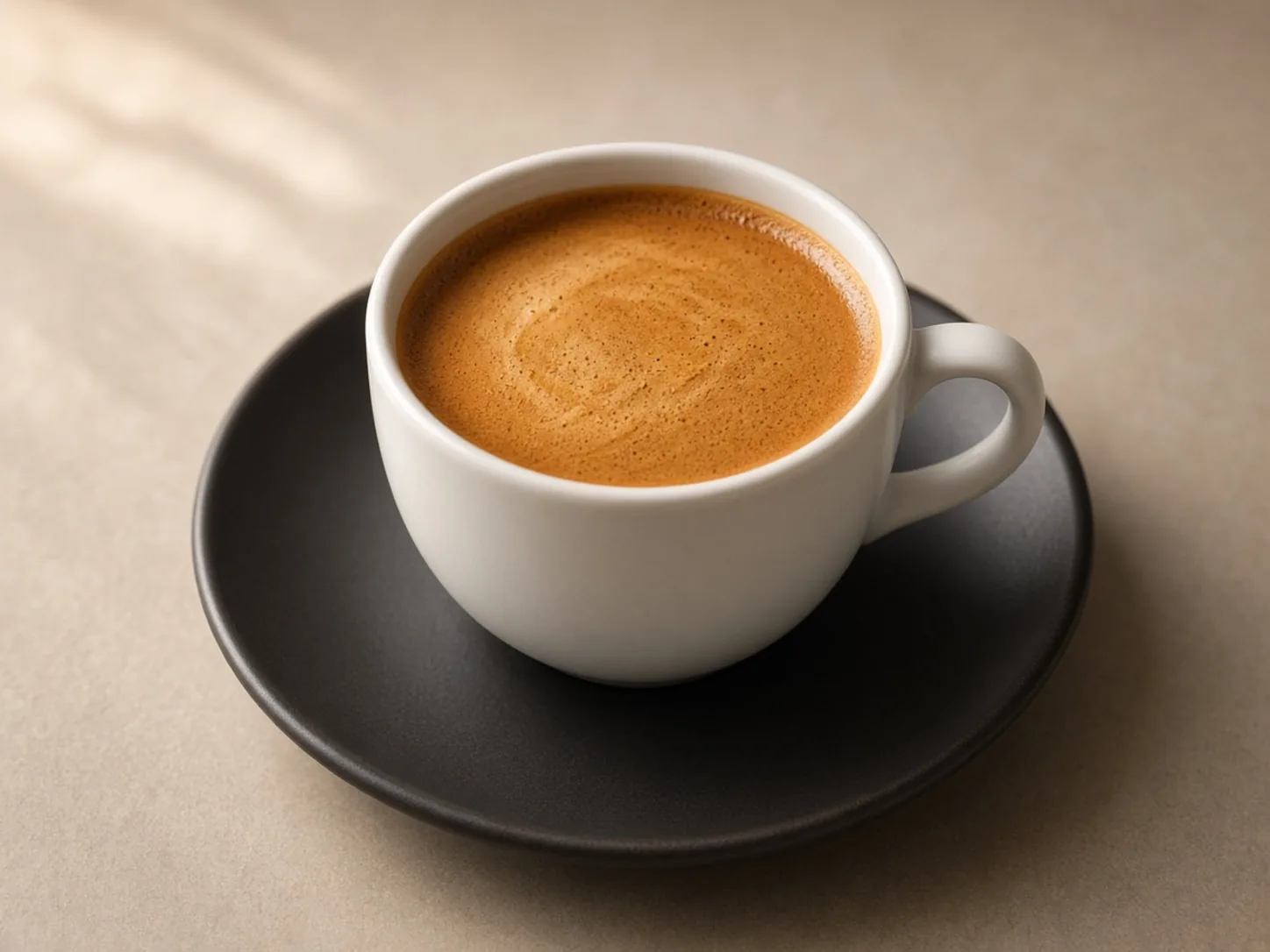 Illustrazione: piccola tazzina da espresso con crema dorata