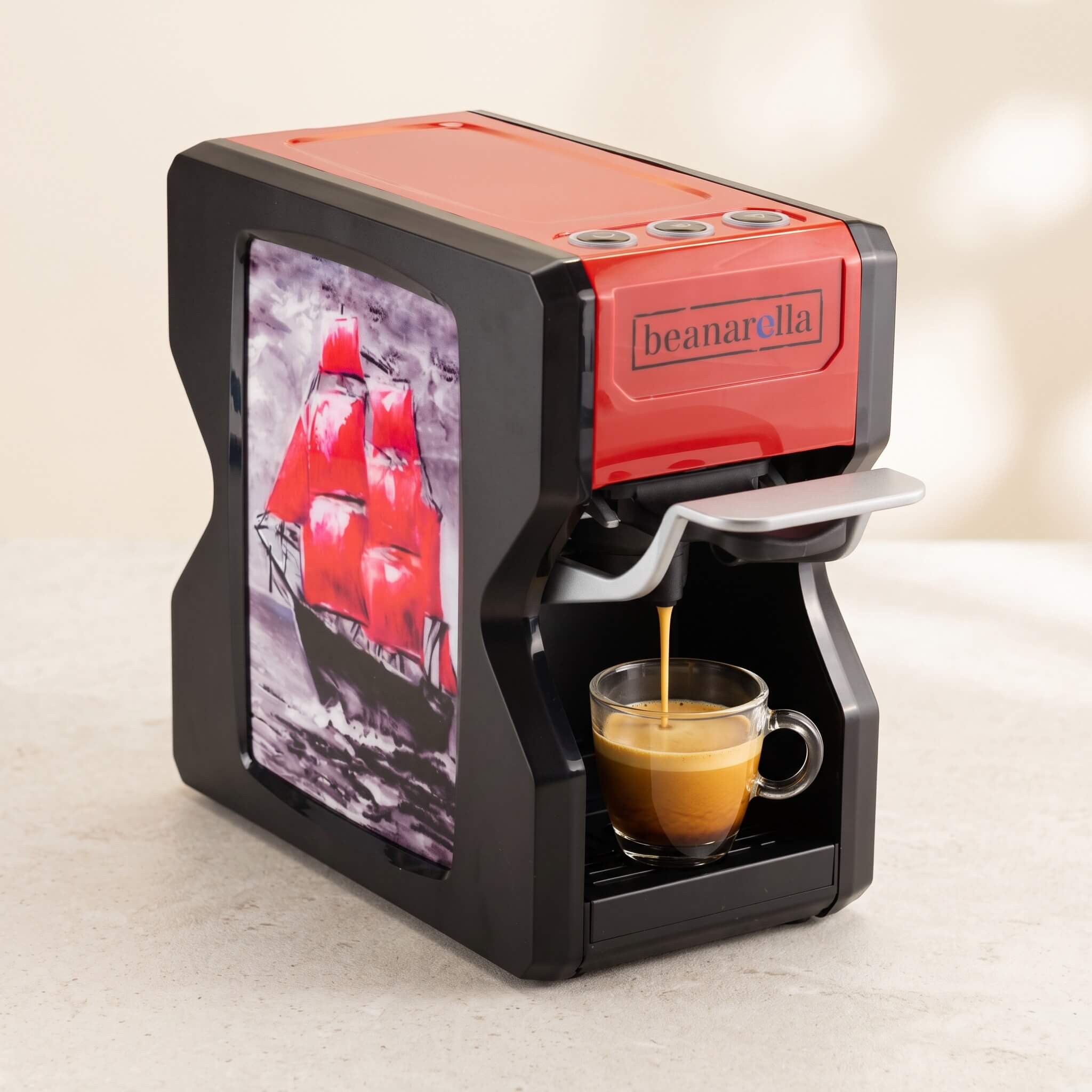 Machine à café à capsules Nori Appel du Large Rouge