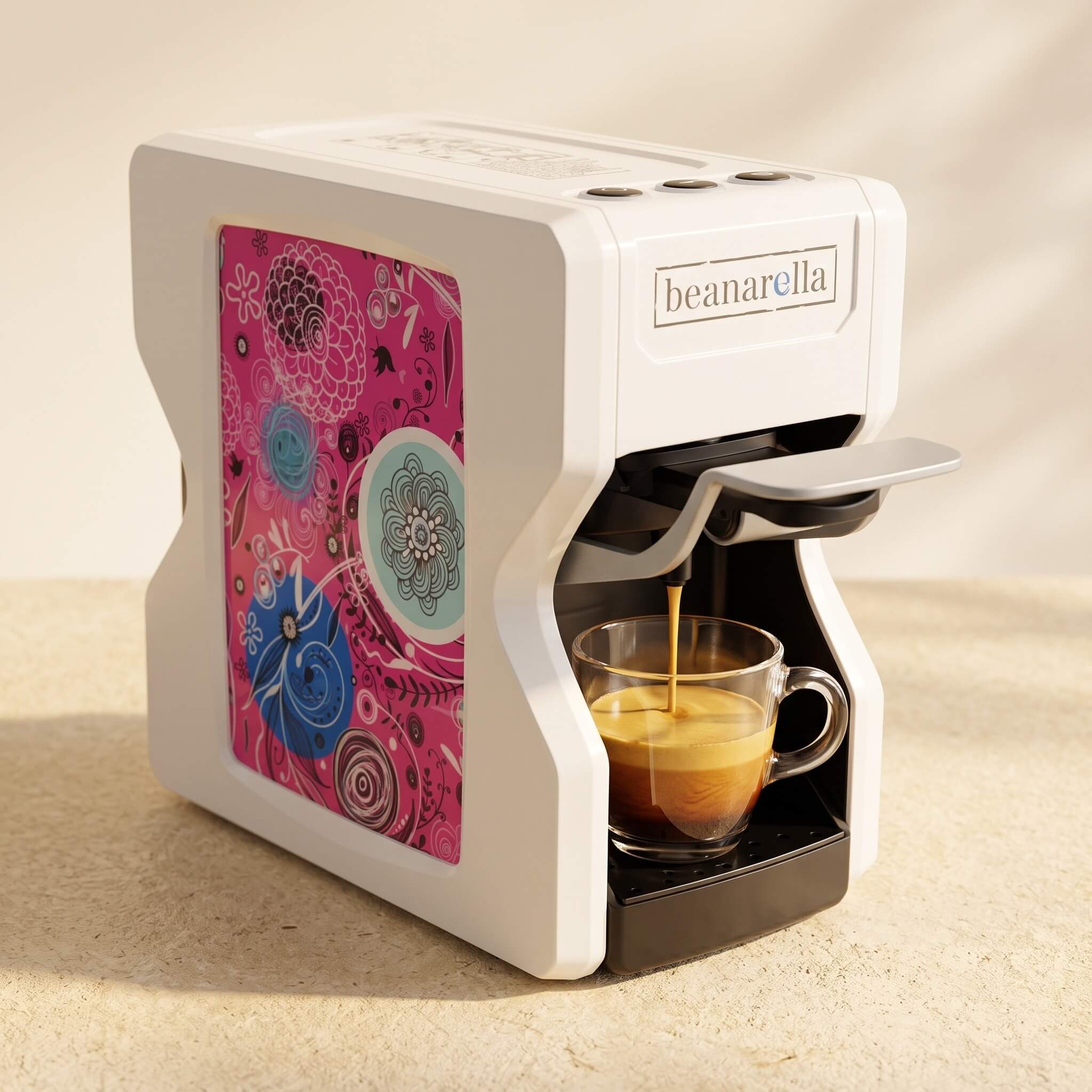 Machine à café à capsules Nori Flower Power Blanc