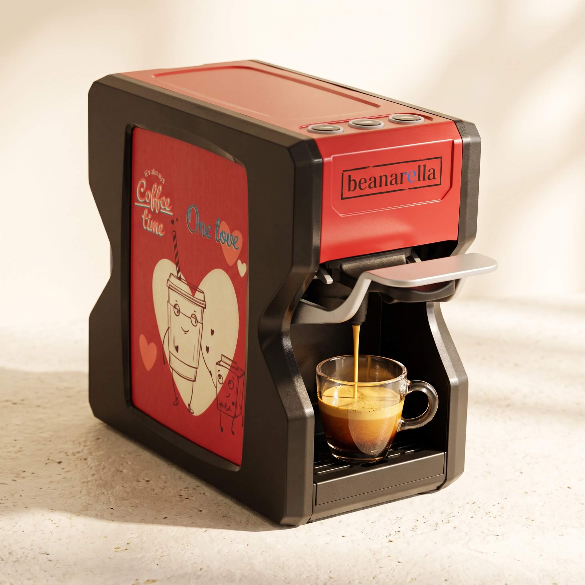 Machine à café à capsules Nori Amour du Café Rouge
